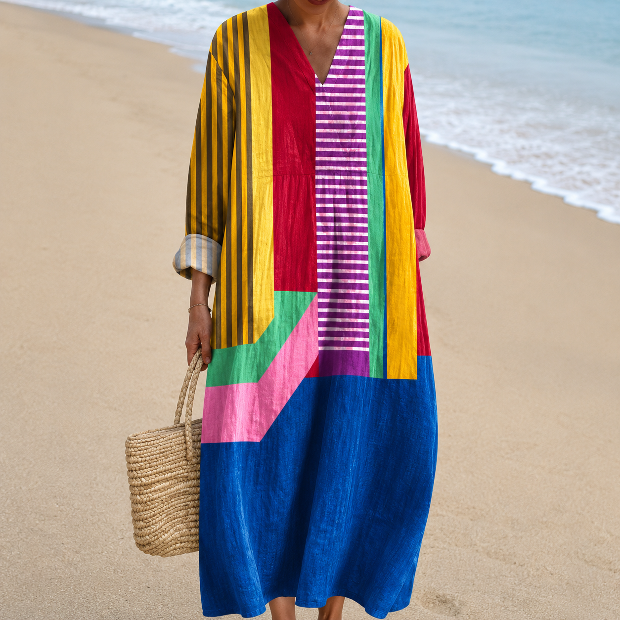 Lola - Vestido de Estampado Geométrico Retro