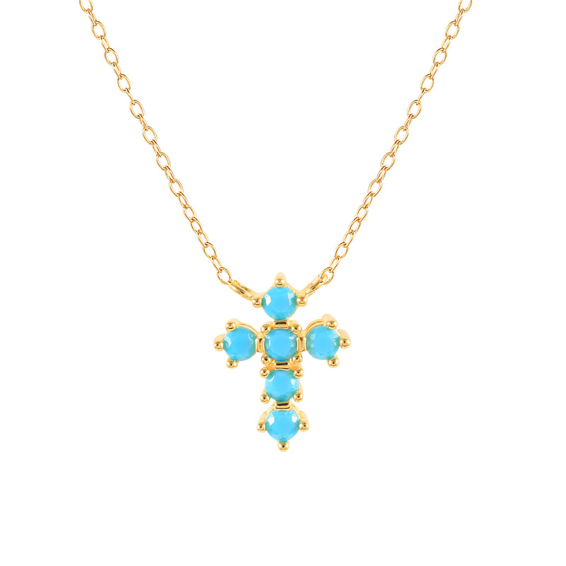 Collar cruz de turquesa, detalle del colgante