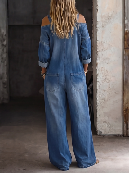 Mono Denim con Hombros Descubiertos