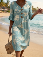 VESTIDO INFORMAL DE MUJER CON ESTAMPADO FLORAL