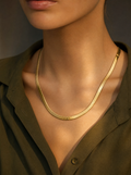 Collar Cadena Lisa Bañada en Oro - Vellum