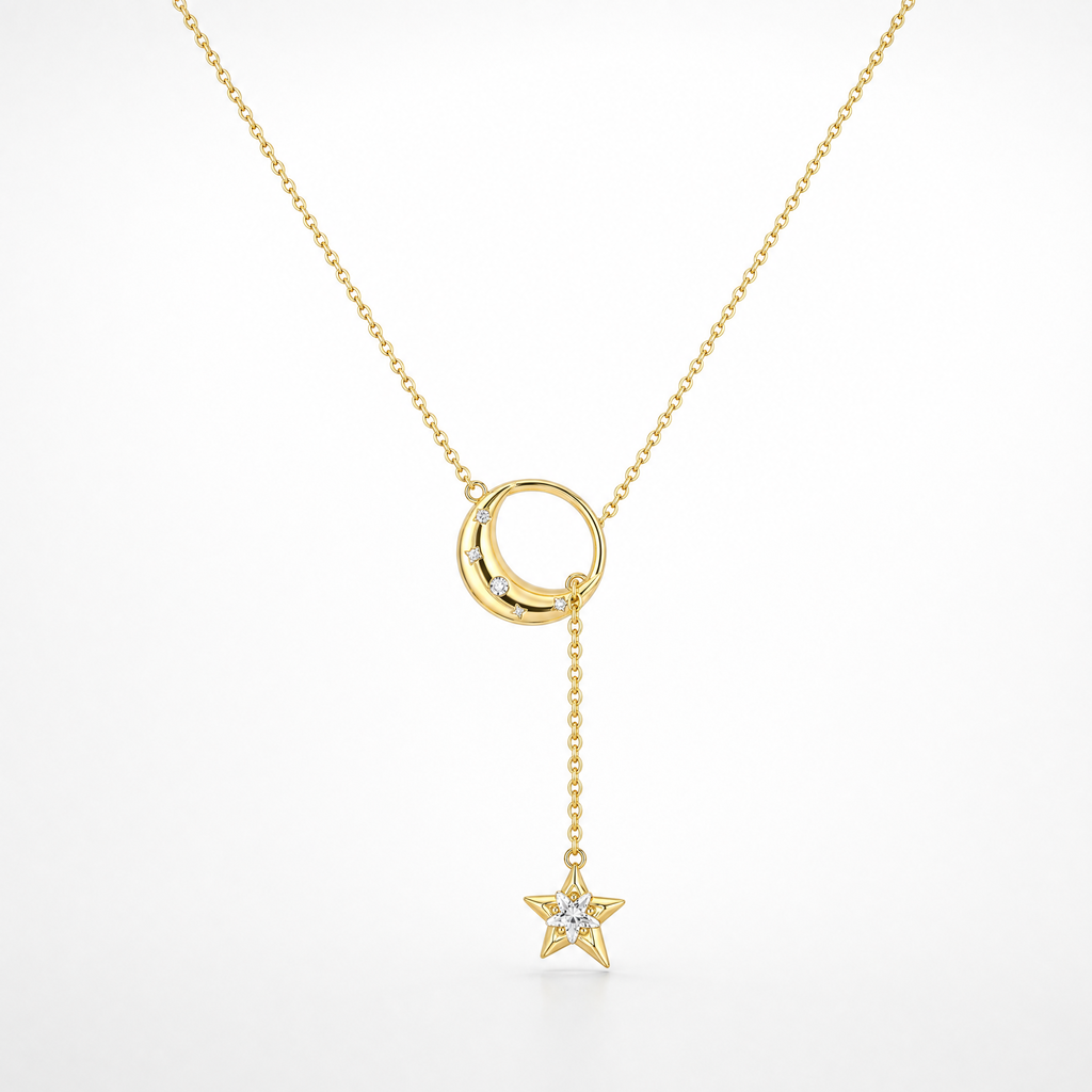 Collar Luna y Estrella Deslizante