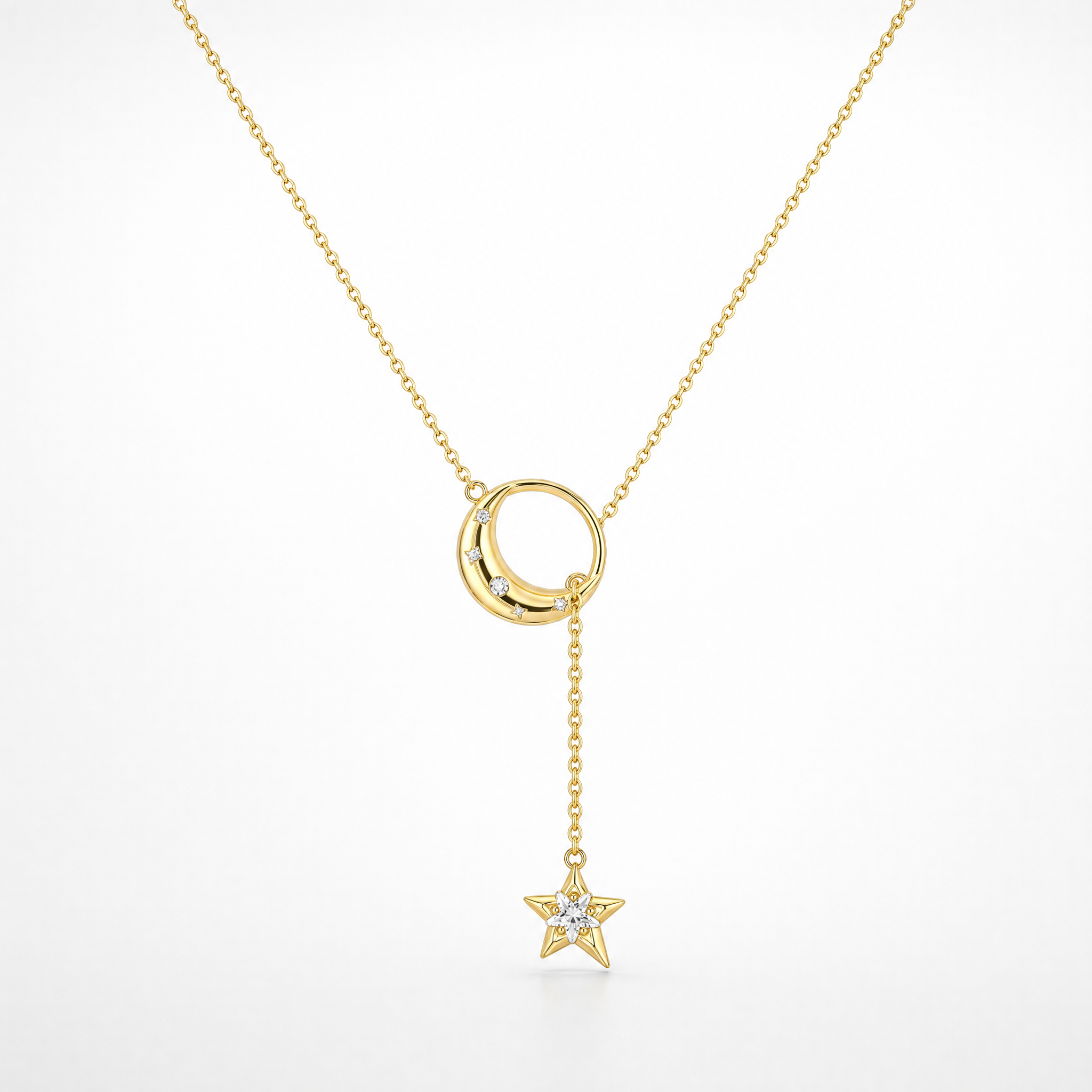Collar Luna y Estrella Deslizante