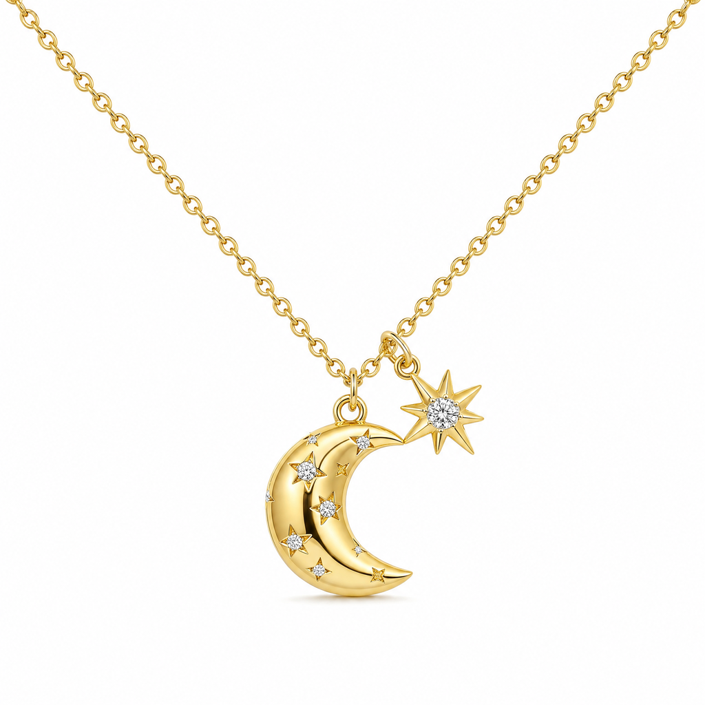 Collar Luna Creciente y Estrella