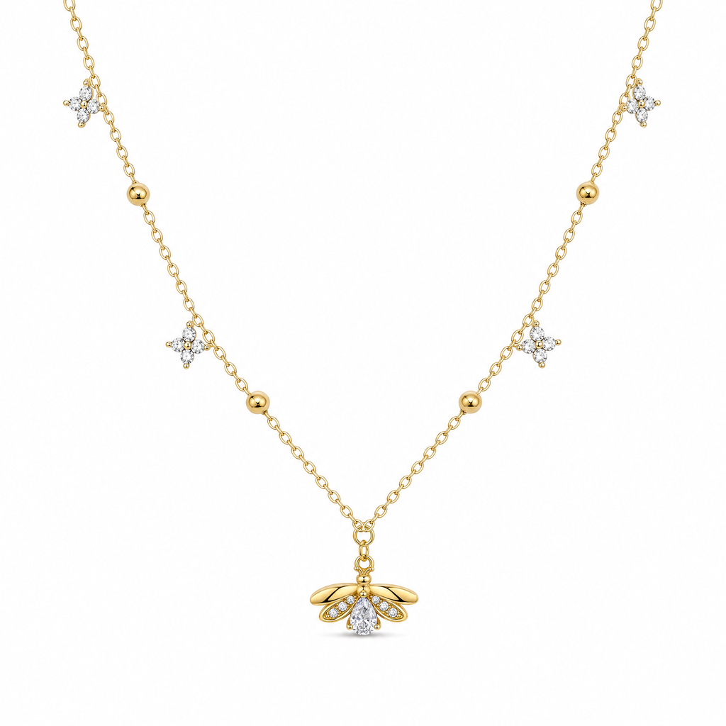 Collar Abeja y Estrellas