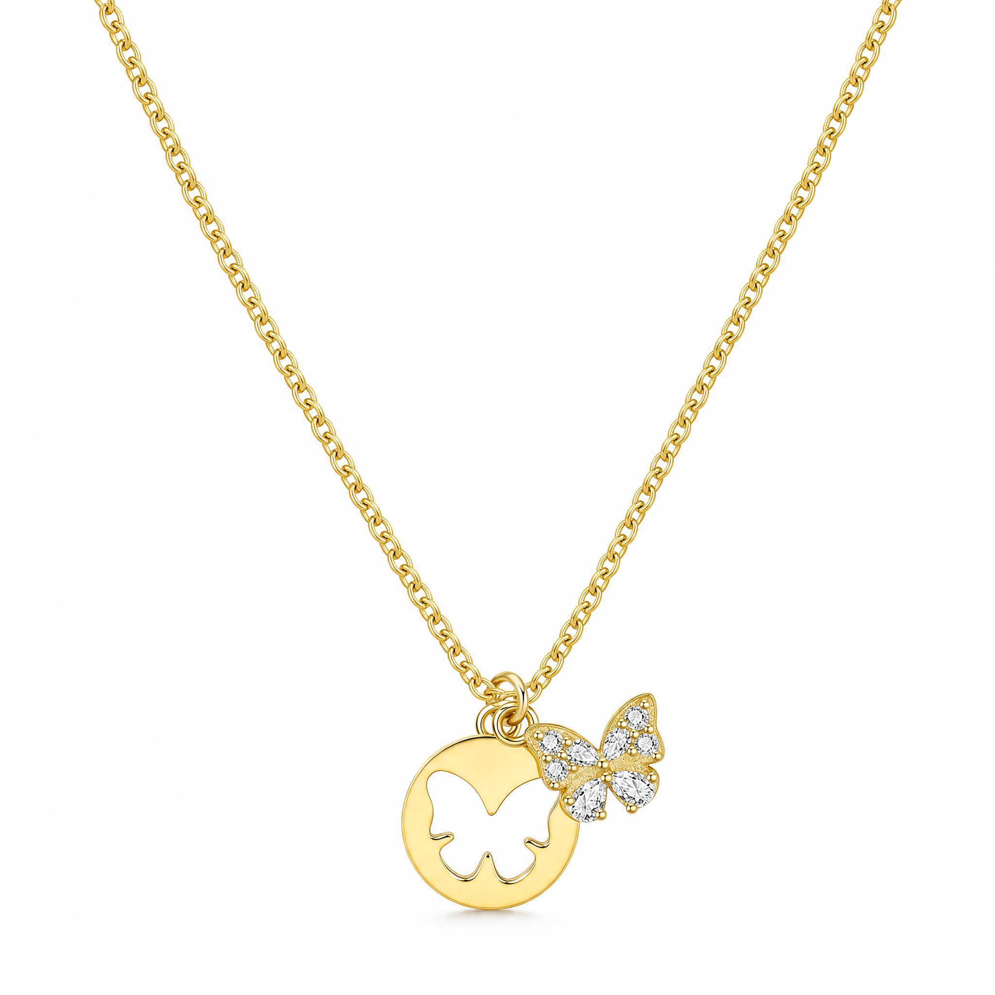 Collar Mariposas Doble Silueta
