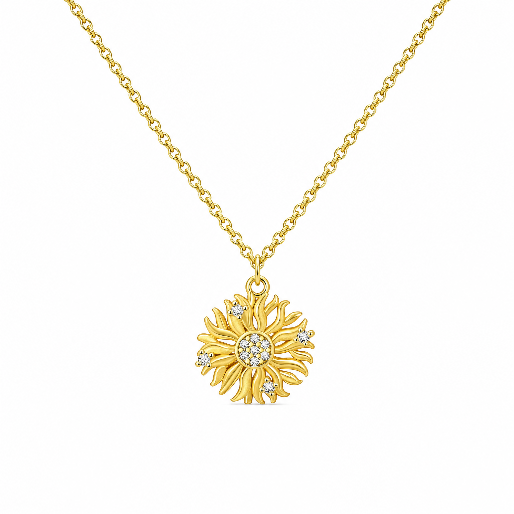 Collar Girasol con Circonitas