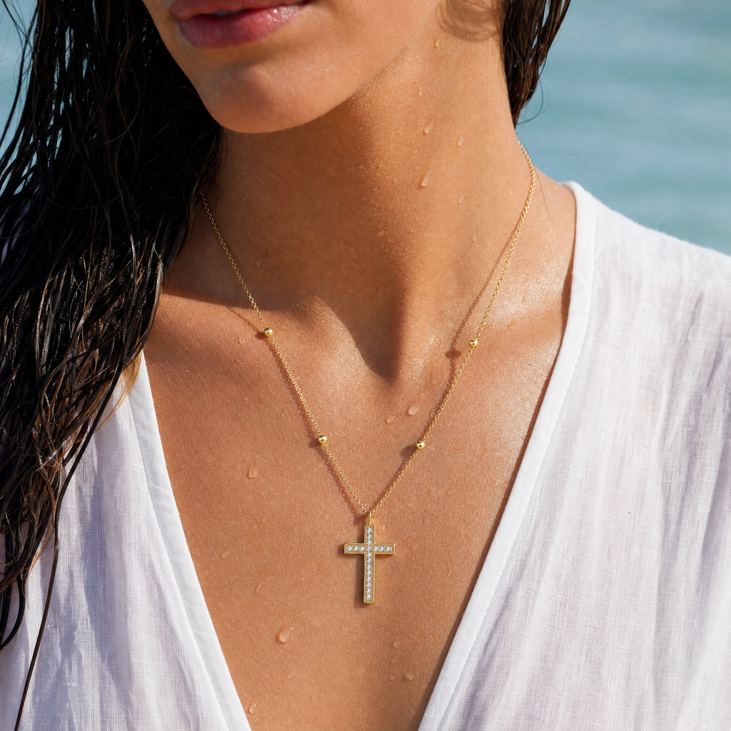Collar Cruz Pavé