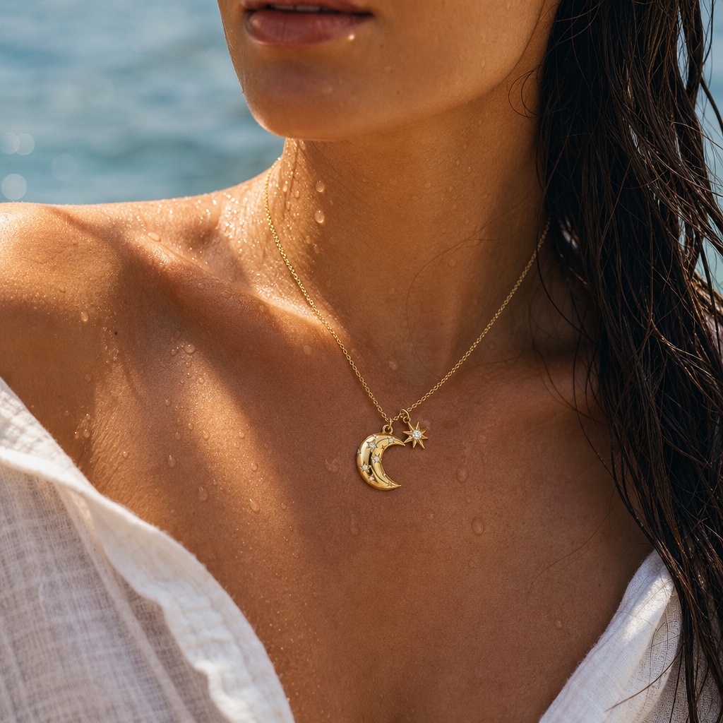 Collar Luna Creciente y Estrella